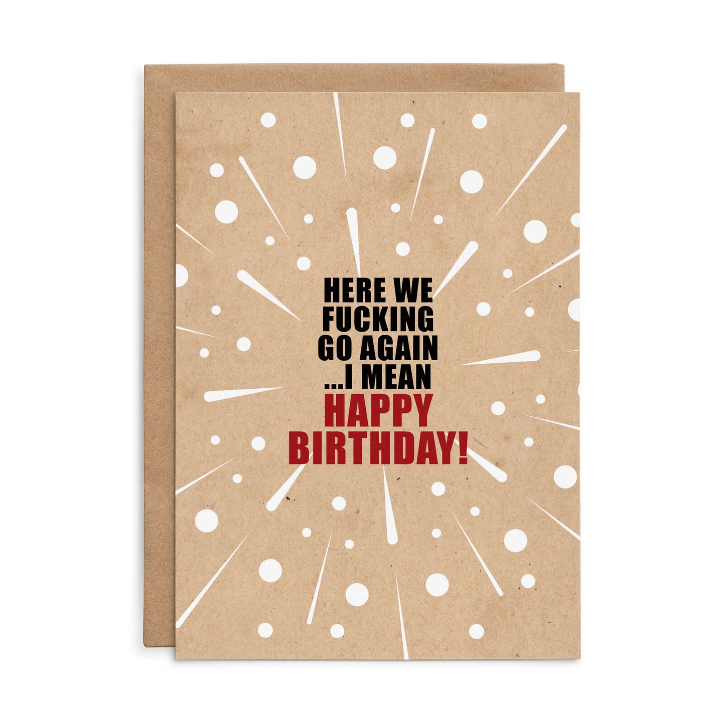 X145 - Here we fucking go again - Defamations Birthday Card