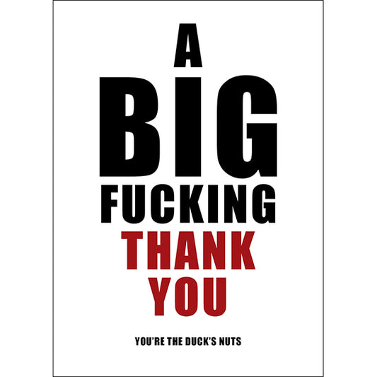 X48 - Duck's nuts rude thank you card