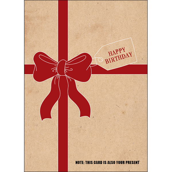 X83 - Note: This Card Is Also Your Present - Defamations Birthday Card