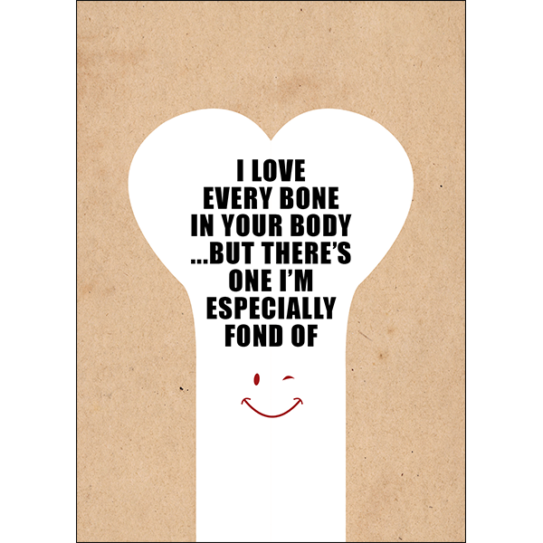 X106 - I love every bone in your body... - rude birthday card card