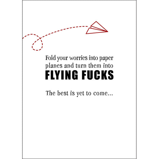 X14 - Fold your worries rude motivation card