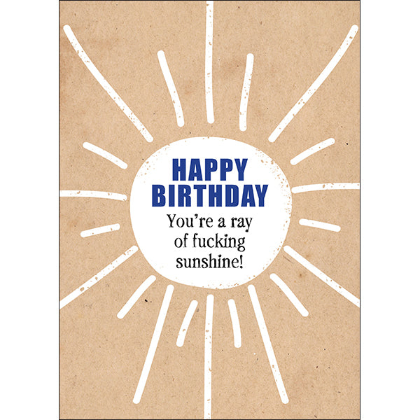 X15 - Ray of sunshine rude birthday card