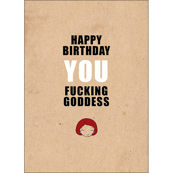 X49 - Goddess rude birthday card